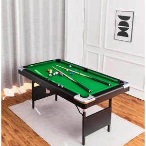 Billiards Table, Portable Foldable, Billiard Table Set Includes Balls, Cues, Chalks and Brush,green,84in - 1 of 1