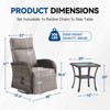 Buenhomino Outdoor Swivel Reclining Chair and Matching Side Table - 2-Piece Wicker Patio Bistro Set with Cushions,Brown Wicker - 3 of 4