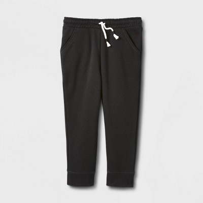 Image of Toddler Girls' Solid Fleece Jogger Pants - Cat & Jack™ Black 12M
