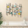 LuxenHome Multi-Color Discs & Black Ladder Metal Abstract Wall Decor - 2 of 4