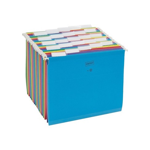 Staples Reinforced Hanging File Folders 5-Tab Letter Size Asst. Colors ...