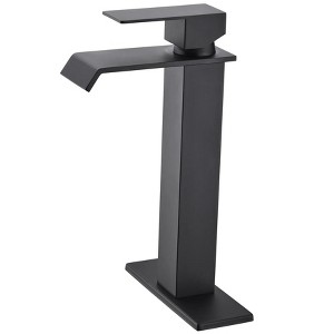 LunaLulinlk Waterfall Spout Bathroom Faucet,Single Handle Bathroom Vanity Sink Faucet - 1 of 4