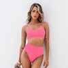 Women's Vibrant Pink Ribbed Bikini Set - Cupshe - 4 of 4