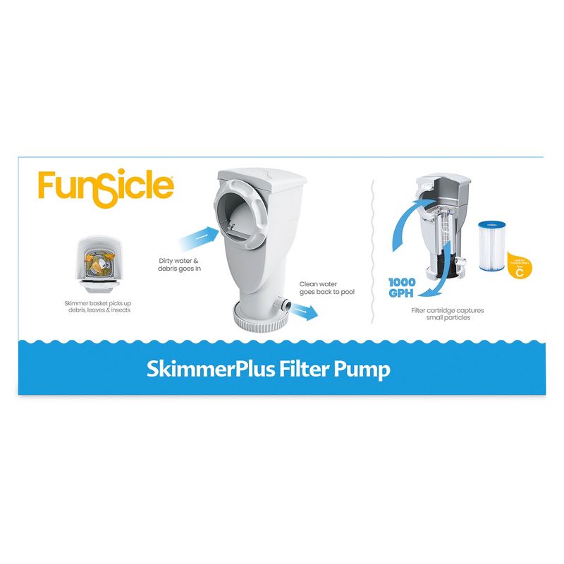 Funsicle SkimmerPlus 2-in-1 Filter Pump System for Above Ground Pool, 4 of 8