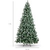 Prelit Pre-Decorated Green Christmas Tree 7.5ft, Pre-Lit Hinged Artificial Xmas Tree w/ 450 Partially Frosted Tips, Pine Cones, LED Lights, for Home - 2 of 4