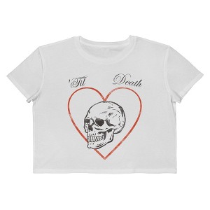 Social Collective Women Til Death Short Sleeve Graphic Cotton Cropped Loose T-shirt - 1 of 4