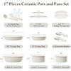Aoibox Ceramic Nonstick Cookware Set, 17-Piece Pots and Pans with Removable Handles, Induction Safe, Stain & Scratch-Resistant, Oven & Dishwasher Safe - 2 of 4