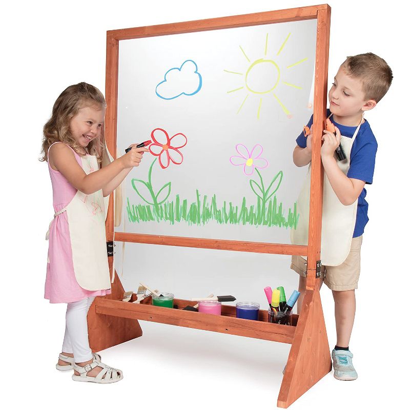 Svan Double Sided Indoor/Outdoor Plexiglass Art Easel (21 x 36 x 51 in) - Easy to Clean  Kids Can Draw or Paint On Both Sides, 1 of 4