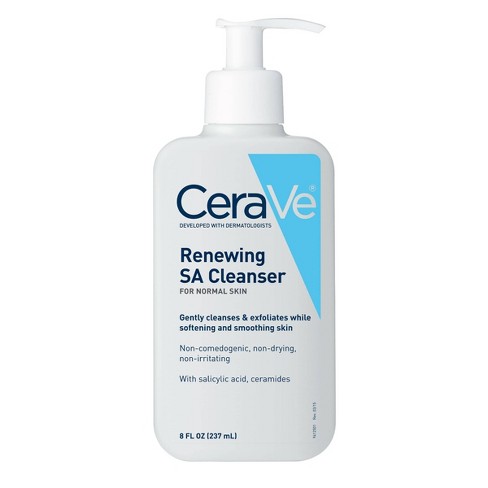 CeraVe Face Renewing SA Cleanser, Salicylic Acid Cleanser with Hyaluronic Acid, Niacinamide & Ceramides - 8oz - image 1 of 4