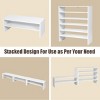 Tangkula 2-tier Stackable Shoe Rack 31" Width Organizer Shelf Set of 3 White/Tan - 4 of 4