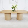 86 inch Cylindrical Double-base Oval Black Dining Table with 8 Dining chairs Suitable for Dining Room / Living Room - 2 of 4