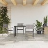 vidaXL Garden Dining Set Grey and Black Poly Rattan, Steel, Tempered Glass - 55.1" Table Length 4 Items - 2 of 4