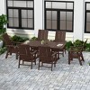 WestinTrends 7 Piece Outdoor Patio Dining Table and Modern Adirondack Armchair Set - 2 of 3