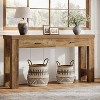 Wood 63" Console Table with 2 Drawers, Farmhouse Entryway Table with H-Shaped Sturdy Legs for Hallway, Living Room - 2 of 4