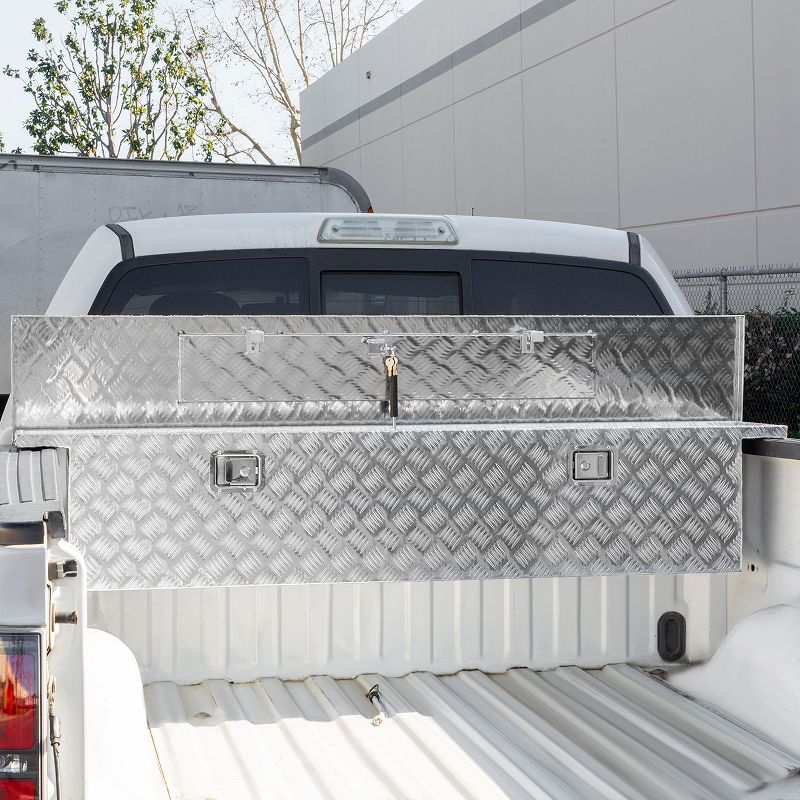 XtremepowerUS 71" Aluminum Crossover Crossbed Truck Box Pickup Tool Box Trailer, 2 of 7