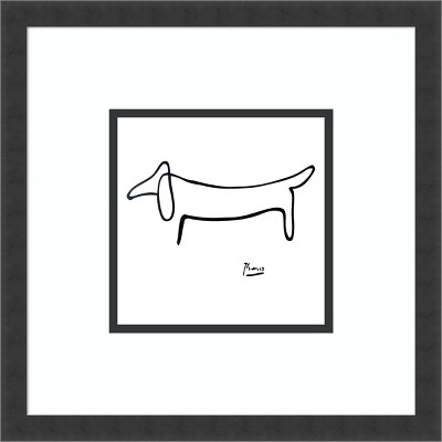 16" x 16" Le Chien The Dog by Pablo Picasso Framed Wall Art Print - Amanti Art