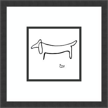 16" x 16" Le Chien The Dog by Pablo Picasso Framed Wall Art Print Black - Amanti Art