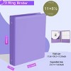 Itopfox 3-Ring Binder with Clear View Pockets, Durable Round Rings, Holds 450 Sheets, 2 Interior Pockets for School, Office, Home Organization - 2 of 4