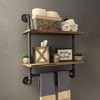 Bathroom Pipe Shelves with Towel Bar Over Toilet 24 Inch Pine Wood Floating Shelves Wall Mounted for Bedroom Kitchen - 3 of 4