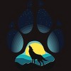 Men's Design By Humans Wolf's paw. The wolf and the moon By ArtistDreams T-Shirt - 2 of 4