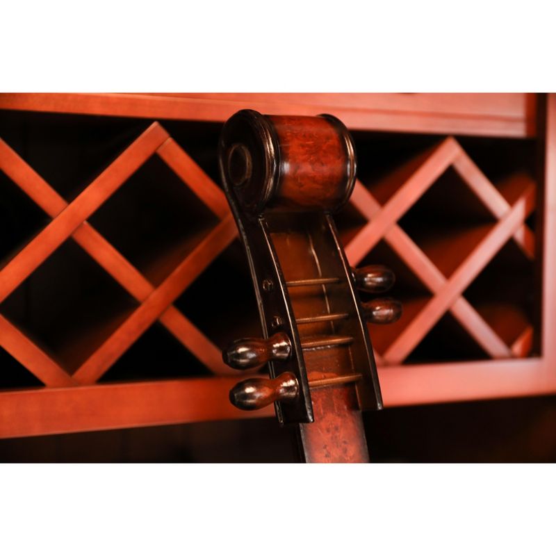 Vintiquewise Decorative 10 Bottle Wooden Cello Shaped Wine Rack 53" Inch Floor Violin, 5 of 8