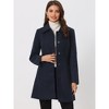 Allegra K Women's Collar Long Sleeve Single Breasted Winter Long Coat - 2 of 4
