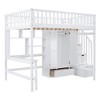 NicBex Full Size Bunk Bed with Desk Loft Bed Bed Frame with Shelves, Wardrobe, Storage Stair and Full Length Guardrails, No Box Spring Required - 3 of 4
