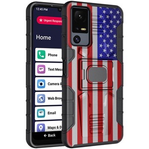 Nakedcellphone Case for Jitterbug Smart 4 / TCL 40XL - Rugged Hybrid Phone Cover with Stand - 1 of 4