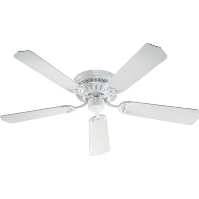 Quorum Lighting Custom Hugger 52 White Ceiling Fan, 5 Blades, Pull Chain, Optional Light Kit