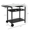 Resenkos 2-Tier Shelf Outdoor Bar Cart, Stainless Steel Tabletop Patio Serving Cart with Accessories for Poolside, Garden, Black - 2 of 4
