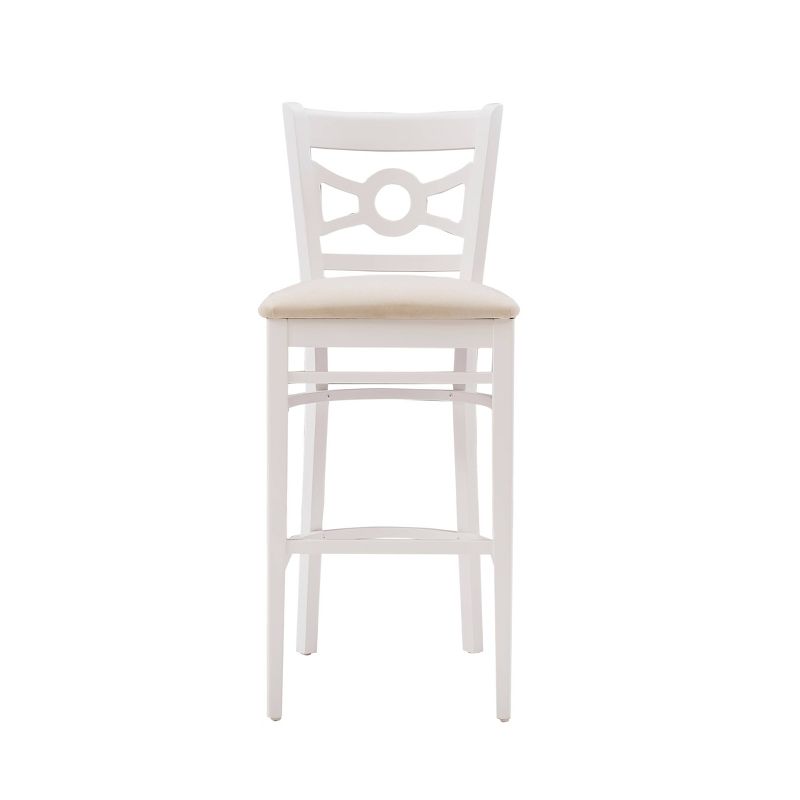 Set of 2 Teresa Ultra Suede Padded Seat Barstools White/Gray - Linon, 5 of 13