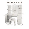 Vanity Desk with Mirror and Lights, 3 Color Lighted Mirror, 6 Drawers, Shelves, Cabinet, Stool, Modern Makeup Vanity Table Set for Bedroom - 2 of 4