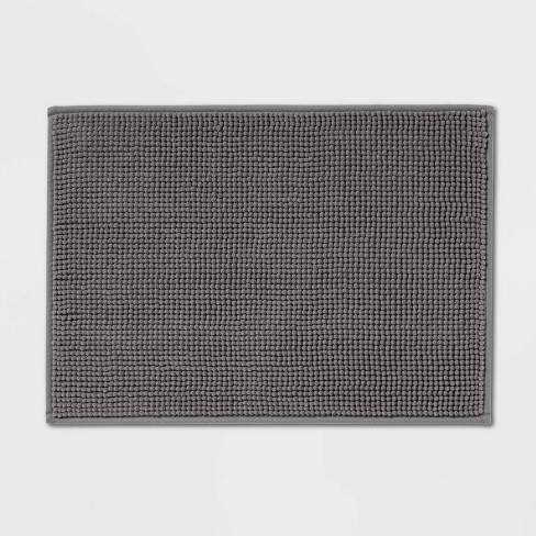 17"x24" Everyday Chenille Bath Rug Dark Gray - Room Essentials™ : Target