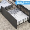 Full/Queen Bed with 2 Storage Drawers & LED Headboard, Upholstered Platform, Metal Slats, No Box Spring - Noise-Free, Easy Assembly - 3 of 4