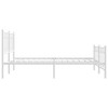 vidaXL Metal Bed Frame with Headboard/Footboard - Double Bed 59.1"x78.7" - Classic White Steel Mattress Support - 4 of 4