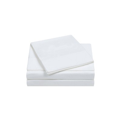 King 400 Thread Count Solid Percale Sheet Set White - Charisma