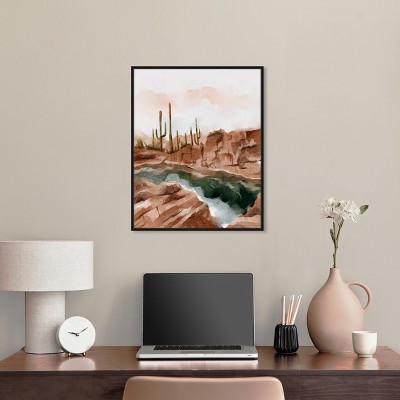 Hot Springs in June Landscape Canvas Art with Black Frame