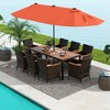 Costway 11 PCS Patio Dining Set with 15ft Double-Sided Patio Umbrella (Base Included) Beige/Coffee/Navy/Orange/Wine/Grey - 2 of 4