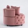 Elegant and Comfortable Velvet Accent Chair, Skin-Friendly, Ergonomic Design, Leisure Sofa Barrel Chair for Living Room, Small Spaces - Armless - 3 of 4