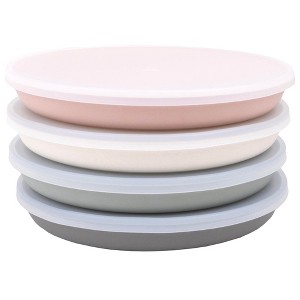WeeSprout Bamboo Plates, Kid-Sized Bamboo Kids Plates, Dishwasher Safe Bamboo Plate for Kids, 4 pack - 1 of 4