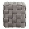 Sapphtopaz Modern Braided Ottoman with Velvet Upholstered Versatile Pouf Small Foot Stool Foam Shoe Bench for Living Room, Entryway - 2 of 4
