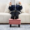 ChicFurnit Ottomans and Benches Storage Ottoman Rectangle Footstool Foot Rest Footstool with Wood Legs for Living Room, Pink, 16.54"*12.6"*6.69" - 4 of 4