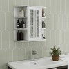 Sevobal Bathroom Storage Cabinets, Hanging Organizer with Inner Shelf and Open Storage Shelf for Bathroom, White, 23.42"*6.69"*23.22" - 2 of 4