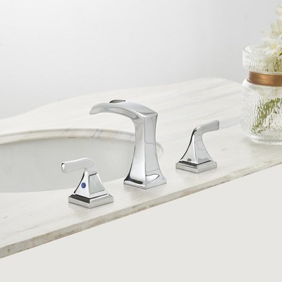 Polished Chrome 8-Inch Widespread 2-Handle Waterfall Bathroom Faucet