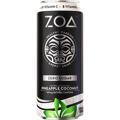 ZOA Pineapple Coconut Zero Sugar Energy Drink - 16 fl oz Can