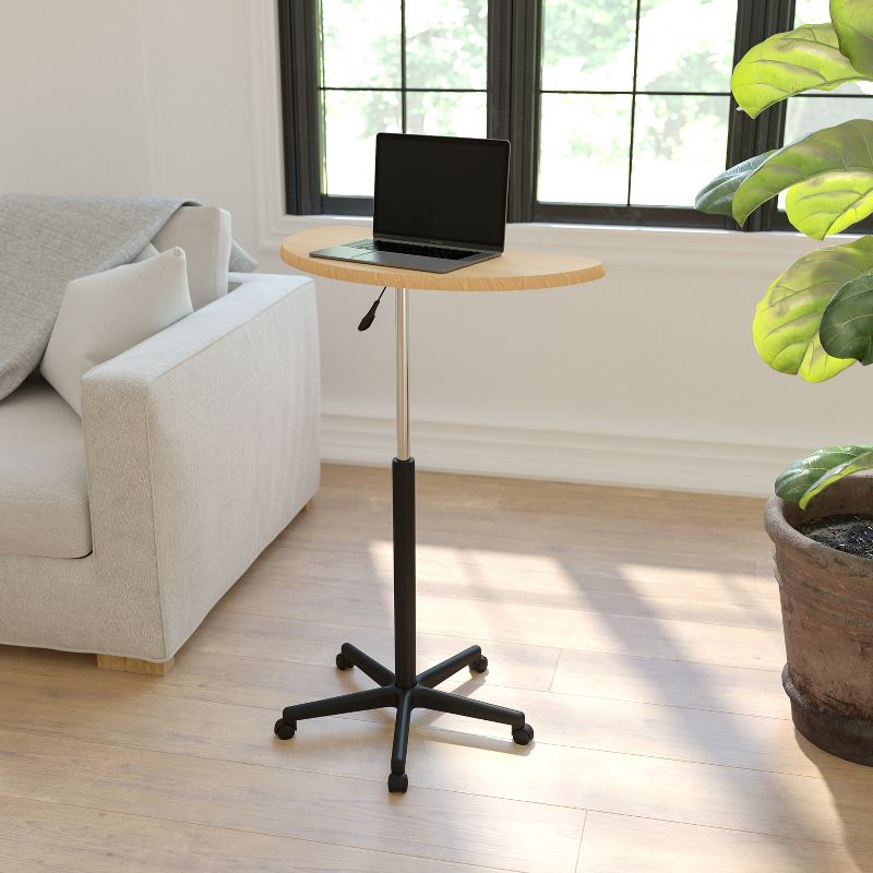 Flash Furniture Sit to Stand Mobile Laptop Computer Desk - Portable Rolling Standing Desk, 3 of 16