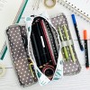 Wrapables Large Capacity Pencil Case, 3 Compartment Pencil Pouch for Stationery Pens, Cactus - 4 of 4