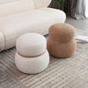 NicBex Snowman Plush Accent Stool Playful Decor Ottoman for Living Room, Cream White - 3 of 4