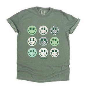 S.W.Smiley St. Patrick's Smiley Chart - Women's Garment Dyed Graphic T-Shirt - 1 of 4