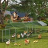 Large Metal Chicken Coop, Outdoor Spire Roof Hen House with Waterproof Cover with Lockable Doors, Upgrade Chicken Run,Poultry Cage for Backyard Farm - 3 of 4